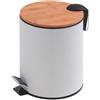 GEDY Cestino Portarifiuti Bamboo 3 Bianco Opaco 3 Litri Bianco Opaco 3 Lt.