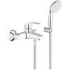 GROHE Miscelatore Vasca Esterno Eurosmart New Cromo con Set Doccia Cromo + Set doccia