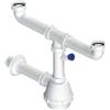L.B. PLAST Sifone per Lavello a Fiasca a 2 Vie con Attacco Lavastoviglie 1 1/2 x 40 mm 1"1/2 x 40 mm
