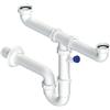 L.B. PLAST Sifone per Lavello Autopulente a 2 Vie con Attacco Lavastoviglie 1 1/2 x 40 mm 1"1/2 x 40 mm