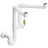 MADE IN ITALY Sifone per Lavello Salvaspazio a 2 Vie con Attacco Lavastoviglie 1 1/2 x 40 mm 1"1/2 x 40 mm