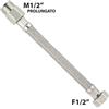 MADE IN ITALY Flessibile in Acciaio Inox M1/2 Prolungato x F1/2 50 cm - DN10 50 cm - DN10
