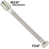 MADE IN ITALY Flessibile in Acciaio Inox M3/8 Prolungato x F3/8 50 cm - DN10 50 cm - DN10