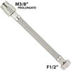 MADE IN ITALY Flessibile in Acciaio Inox M3/8 Prolungato x F1/2 50 cm - DN10 50 cm - DN10