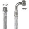MADE IN ITALY Flessibile in Acciaio Inox M1/2 x Curva F1/2 35 cm - DN13 35 cm - DN13