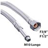 MADE IN ITALY Flessibile in Acciaio Inox per Monocomando Lungo DN8 F1/2 x M10 - 35 cm F1/2" x M10 - 35 cm