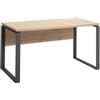 Composad | Scrivania della Linea DISEGNO con gambe in metallo, Scrivania PC Moderna, (LxAxP) 140x74,50x80 cm, Colore Rovere Mielato e gambe Nero, per Ufficio, Studio, Cameretta, Made in Italy