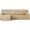 ECOMMERC3 | Copridivano Chaiselongue Braccio corto sinistro Bielastico traspirante - Copridivano Chaiselongue Colore Beige Regolazione Gomme e Schiume di sostegno, Protezione dall'usura