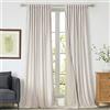 Primrose Set di 2 tende oscuranti in velluto, 100% color avorio, 213,4 cm di lunghezza, per soggiorno, con tasca posteriore per asta, termiche, oscuranti, tende decorative per camera da letto