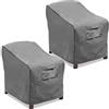 Vailge Coprisedili per sedie da patio per salotto profondo Copertura per sedia robusta e impermeabile 2 pack - Small grigio