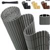 Sekey Frangivista Balcone in PVC, Frangivento da Esterno, con Fascette, Copri Ringhiera Balcone, Recinzione Frangivista Decorativa per Giardino Balcone, 90 x 500 cm, Grigio