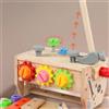 Kit di attrezzi in legno con scatola, set di attrezzi per bambini, dadi e
