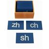 Lettere Smerigliate con Scatola in Legno Alfabetiere Metodo Educativo Sensoriale