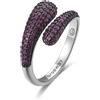 BRONZALLURE Anello fancy in argento con galvanica rutenio e zirconi