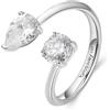 BROSWAY Anello regolabile affinity in acciaio con zirconi bianchi