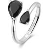 BROSWAY Anello fancy in argento con zirconi neri