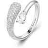 BROSWAY Anello fancy in argento e pavè di zirconi bianchi