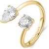 BROSWAY Anello regolabile affinity in acciaio con zirconi bianchi