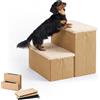 Relaxdays Scala per cani pieghevole 2 gradini, scomparto, beige | 32x40x35 cm, in tessuto, per letto e divano
