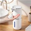 Fachixy Dispenser di sapone automatico per schiuma, senza contatto, con sensore, 380 ml, montaggio a parete, ricaricabile tramite USB, IPX5, regolabile in 4 livelli, per bagno e cucina, bianco