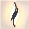 Goeco Applique LED da Parete Interno 12W 1350LM 3000K 30CM, Nero