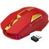 MAGIC-REFINER, mouse da gioco wireless, modello X18-G502, 2,4 G, mouse per computer, con click silenziosi e ricevitore USB, sensore ottico da 2400 DPI, 7 luci RGB, batteria ricaricabile con durata estremamente lunga, compatibile con PC/Mac