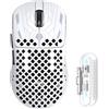 MAMBASNAKE Mouse da gioco wireless MAMBASNAKE M2, ultraleggera, con sensore PAW3395PRO da 40000 DPI, realizzata in fibra di carbonio (41g), cavo a spirale, tri-modalità (2.4G/Bluetooth/cablata), 100 milioni di clic, driver cloud e design ergonomico