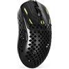 MAMBASNAKE M2, mouse da gaming wireless in fibra di carbonio, 41g, super leggera, 40000 DPI, sensore PAW3395PRO, chip BK52820, rivestimento Ice-Feel, connettività BT/2.4G/cablata, piedini in PTFE, compatibile con PC/Mac, colore nero