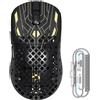 MAMBASNAKE Mouse da gioco wireless MAMBASNAKE M2, ultraleggera, con sensore PAW3395PRO da 40000 DPI, realizzata in fibra di carbonio (41g), cavo a spirale, tri-modalità (2.4G/Bluetooth/cablata), 100 milioni di clic, driver cloud, design ergonomico - B