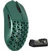 MAMBASNAKE M5 Ultra: Mouse da gioco wireless in fibra di carbonio, 8000Hz, con sensore PAW3950MAX, chip Nordic 52840, fino a 42000 DPI, peso ultraleggero di 39g, compatibile con PC/Xbox/PS/Mac - Verde