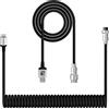 XINMENG Cavo a spirale XINMENG X MAMBASNAKE C01, connettore Type-C a USB-A, cavo HyperSpeed da 8 kHz per tastiere da gaming, cavo USB-C personalizzato in TPU con connettori metallici di alta qualità, colore nero, compatibile con PC/smartphone