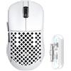 MAMBASNAKE Mouse da gioco wireless MAMBASNAKE M2, ultraleggera, con sensore PAW3395PRO da 40000 DPI, realizzata in fibra di carbonio (41g), cavo a spirale, tri-modalità (2.4G/Bluetooth/cablata), 100 milioni di clic, driver cloud e design ergonomico