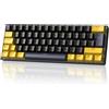 Magic-Refiner Tastiera meccanica da gaming MAGIC-REFINER MK21, 60%, con cavo USB-C, layout UK (QWERTY), switch lineari rossi, hot-swappable, ultra-compatta con 62 tasti, retroilluminazione RGB, tasti in PBT, ideale per gamer, ufficio, colore nero