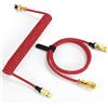 MAMBASNAKE Cavo USB-C a spirale MAMBASNAKE C03, rosso e bianco, per tastiere da gaming con frequenza di 8000 Hz