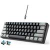 abucow Tastiera da gioco meccanica al 60% con interruttore blu Tastiera compatta cablata Anti-ghosting No-Conflict 61 keycaps sostituibili Design ergonomico per Windows/Mac