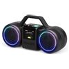 PHILIPS The Roller Wireless Speaker TAMS60B - 120W max, Bluetooth 6.0, impermeabile IP67, batteria 24h, suono stereo, design retrò, Auracast, USB-C, luci LED - Nero