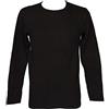 RAGNO T-Shirt Maglia Intima Uomo Cotone Invernale Interlock Biologico Manica Lunga Girocollo Articolo 604479 BIO Cotton, 020 Nero, XL