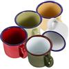 CAXUSD Set di 5 Tazzine da Caffè in Smalto 100 Ml Colorate per Picnic e Feste Aspetto Vintage e Funzionalità per Uso Esterno e Interno