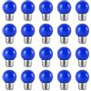 HUAMu 20 X Blu Luci Decorative Colorate Lampadine Led E27 2W, B4U Risparmio Energetico Lampada Colorata, Golf Palla Lampadina, Per Esterno Interna Stringa, Natale Albero, Festa Luci Notturne