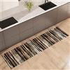 NARCISO Tappeto Cucina Antiscivolo Lavabile 100% Vinile Gommato Antimacchia, Passatoia Cucina Antiscivolo Lavabile, Tappeti Runner Disponibili in Varie Metrature (Wood Stripes Sabbia, 52x240cm)