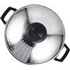 JEWEDECO Pentola in Acciaio Inossidabile 16cm Coperchio Scolapasta | Design a Fibbia per Coperchio, Leggera e Lavabile, per Noodle, Pasta, Zuppe e Porridge in Cucina
