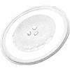 Paxanpax Piatto universale per microonde, girevole, in vetro, con 3 fissaggi, da 255 mm, Trasparente