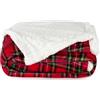 Caritex Coperta Plaid Tartan in Pile Coral e Sherpa - Dimensioni Varie W462 Una Piazza e Mezza 160x210 cm Rosso