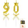 EAKE Candela per 90° compleanno, numero 90, con corona, per ragazzo e ragazza, decorazione per torta di compleanno o anniversario di matrimonio