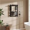 YU YUSING Scaldasalviette Elettrico Bagno, Asciugamani con Radiatore | da Parete, 150W, 8 Barre, 6 Ganci, 2 Ripiani, Display LED, Touch Contro, 45-70℃, Timer 2-8 Ore, 48x70 cm, Nero