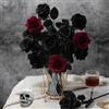 dellyy 10 Pezzi Nere Rosa Fiori Artificiali, Stelo Realistico,Halloween Fiore Artificiale, Rose Fiori Artificiali, Halloween Nere Rosa Finte, Gotico Rose Finte per Feste, Case, Matrimoni (HH)