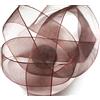 CaPiSo Nastro in organza da 25 m, larghezza 2,5 cm, larghezza 25 mm, con bordo intrecciato (marrone scuro)