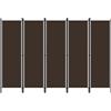 vidaXL Paravento a 5 Pannelli Marrone 250x180 cm