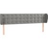 vidaXL Testiera ad Orecchio Grigio Chiaro 163x23x78/88 cm in Velluto