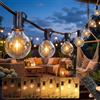 Gowkeey Ghirlanda di lampadine LED per esterni 35 m,G40,dimmerabile | resistente alle intemperie,impermeabile IP44,con telecomando,per giardino,gazebo,matrimoni,campeggio,feste,bianco caldo